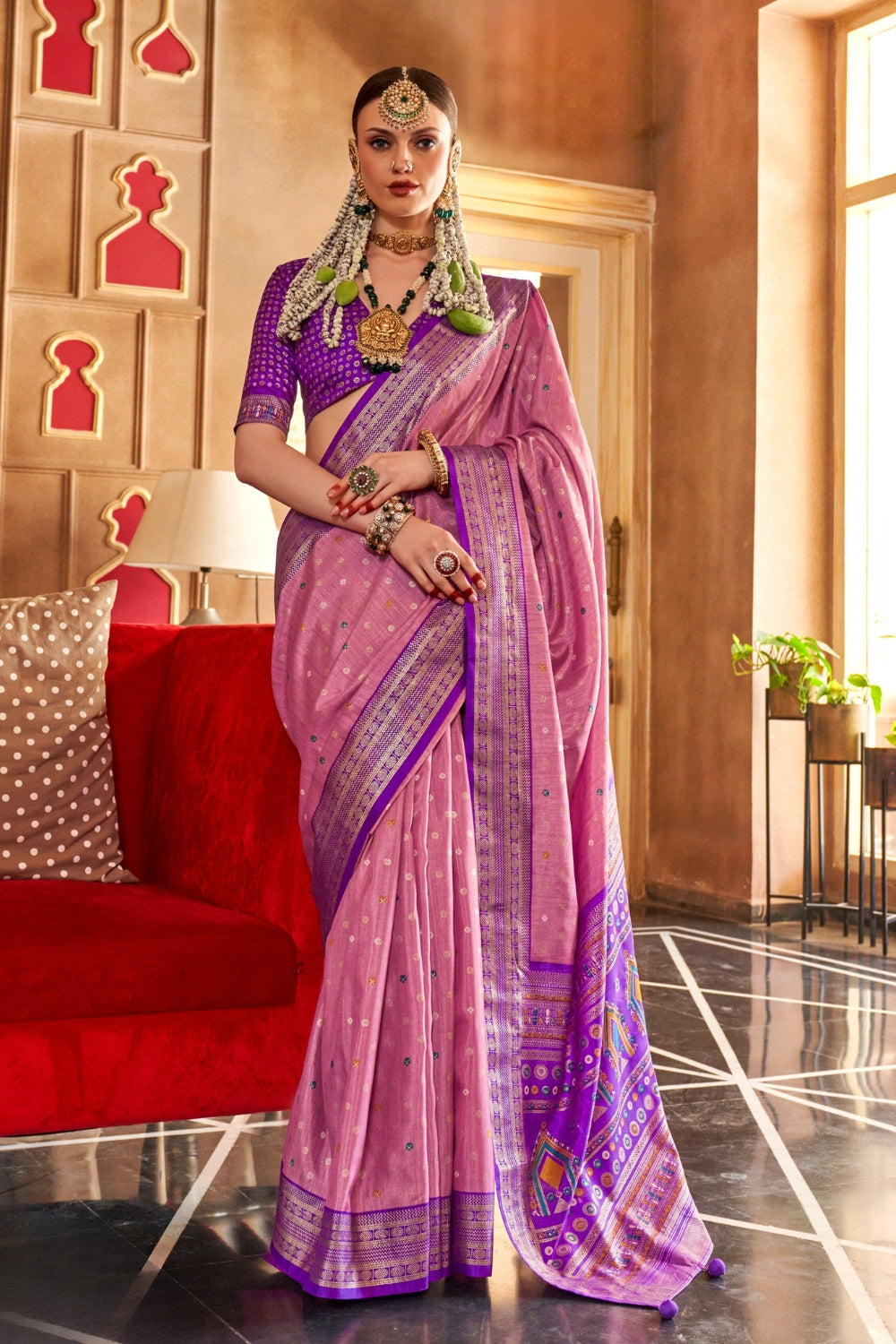 Purple Pure Patola Saree