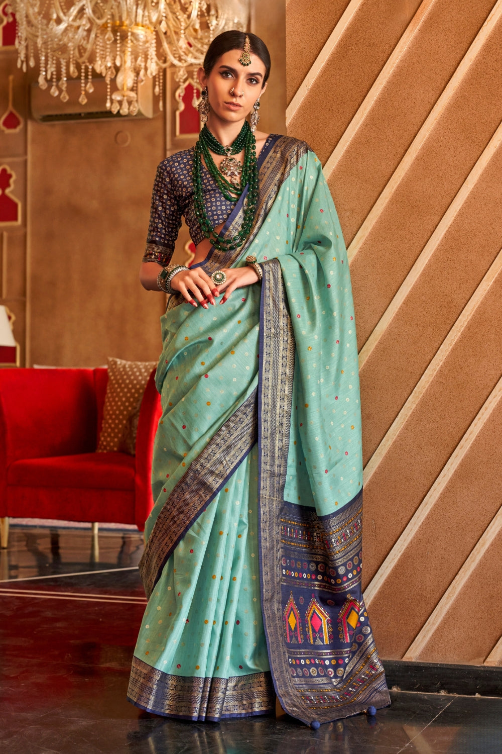 Dark Green Pure Patola Saree