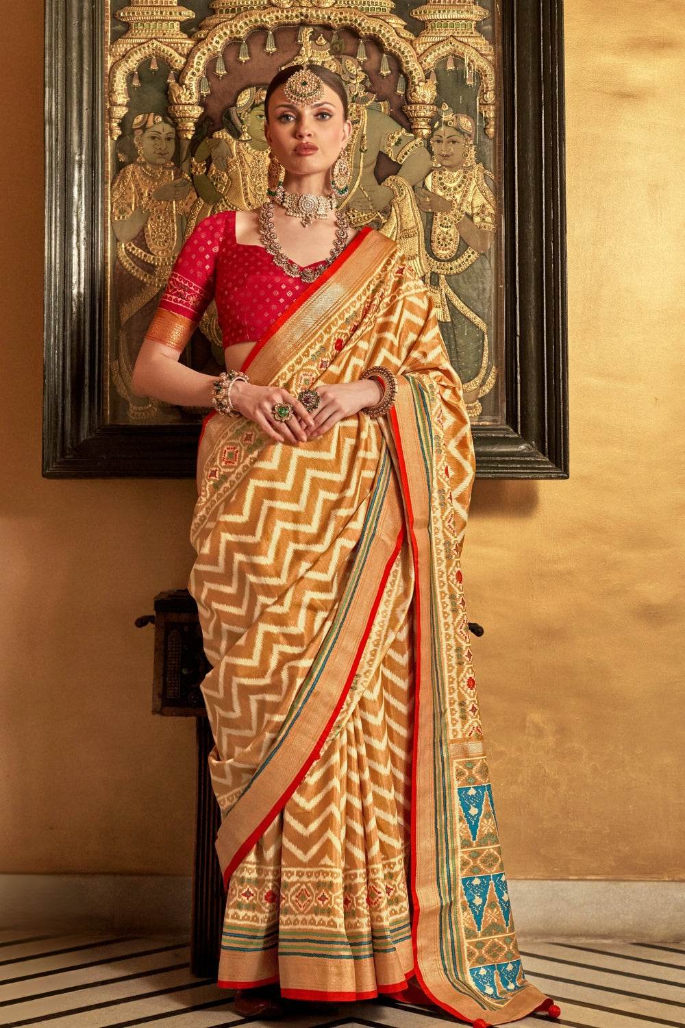 Orange Patola Silk Saree