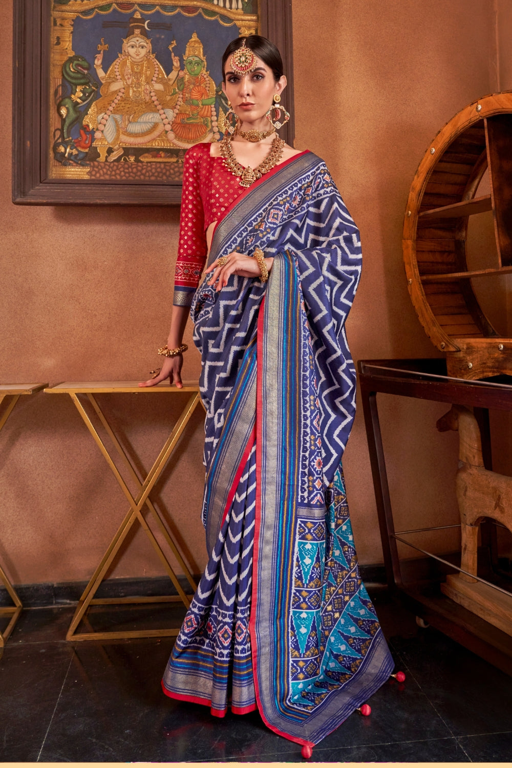 Indigo Patola Silk Saree