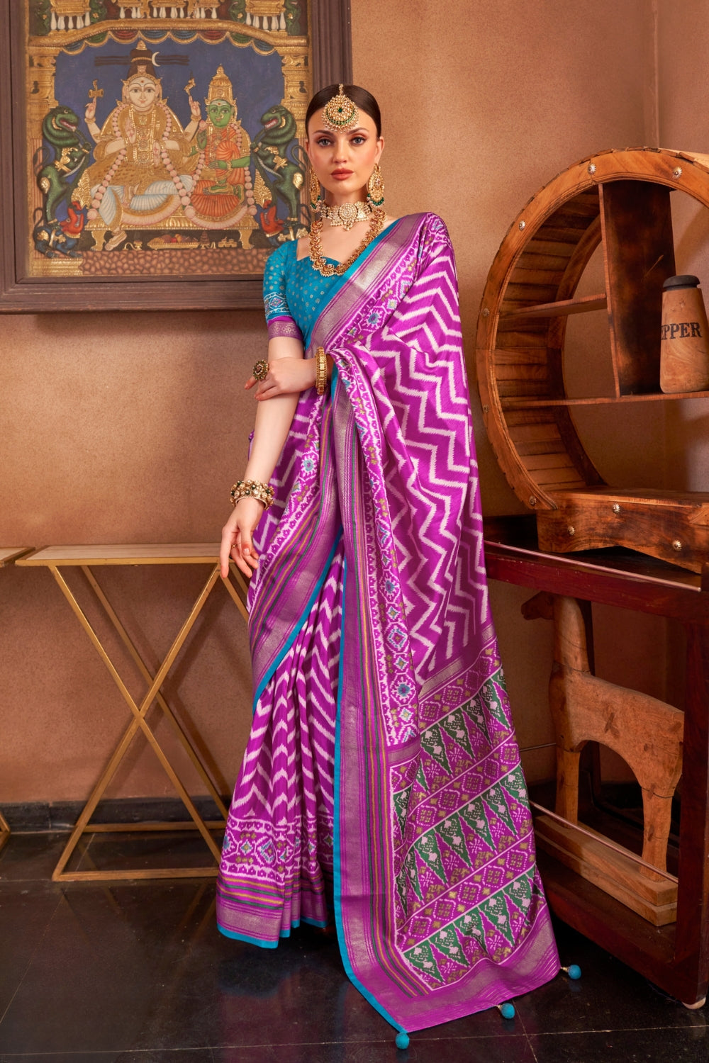 Purple Patola Silk Saree