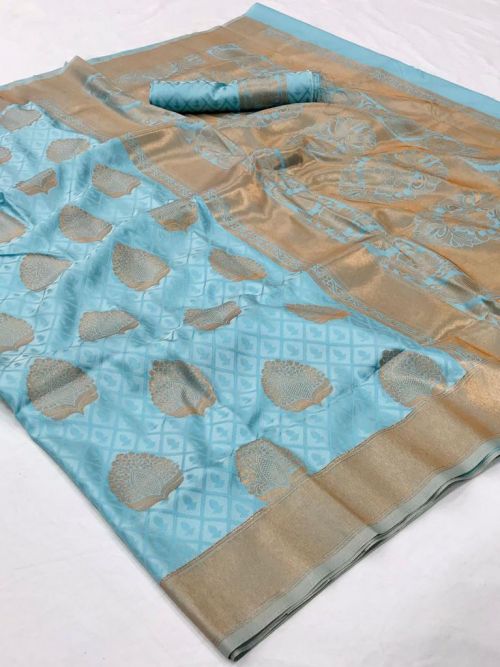 Maya Blue Banarasi Silk Saree