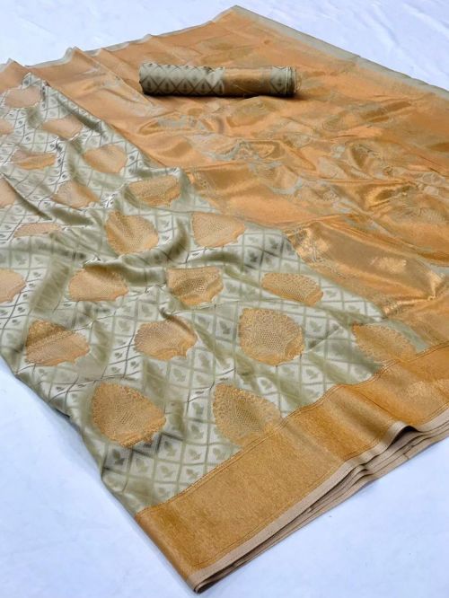 Thunder Grey Banarasi Silk Saree