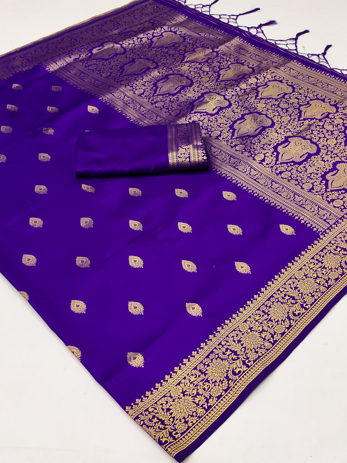 Teal Blue Banarasi Saree