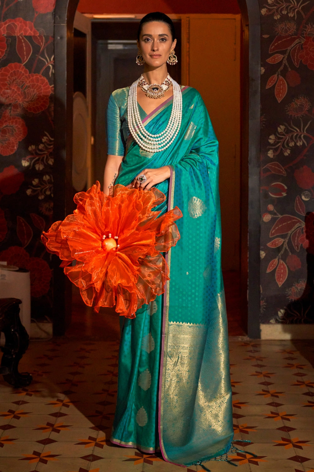 Sky Blue Silk Saree