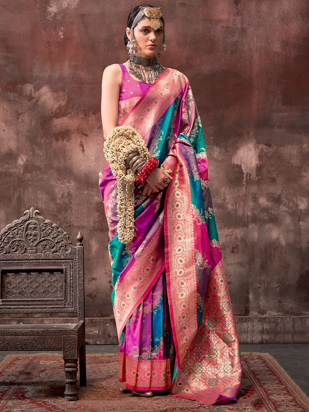 Multi Color Festive Wear Silk Saree