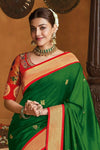 Forest Green Paithani Saree