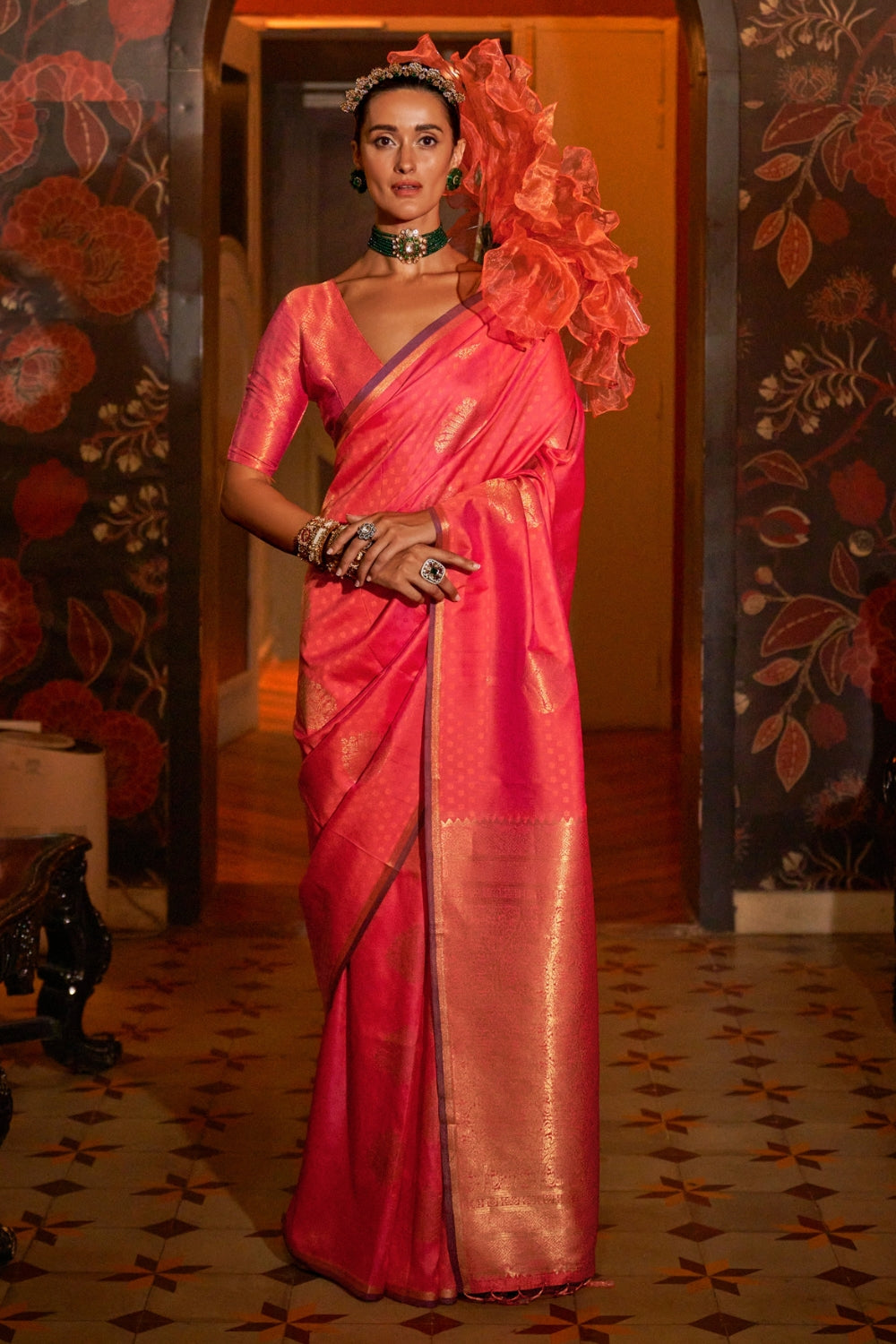 Orange Silk Saree