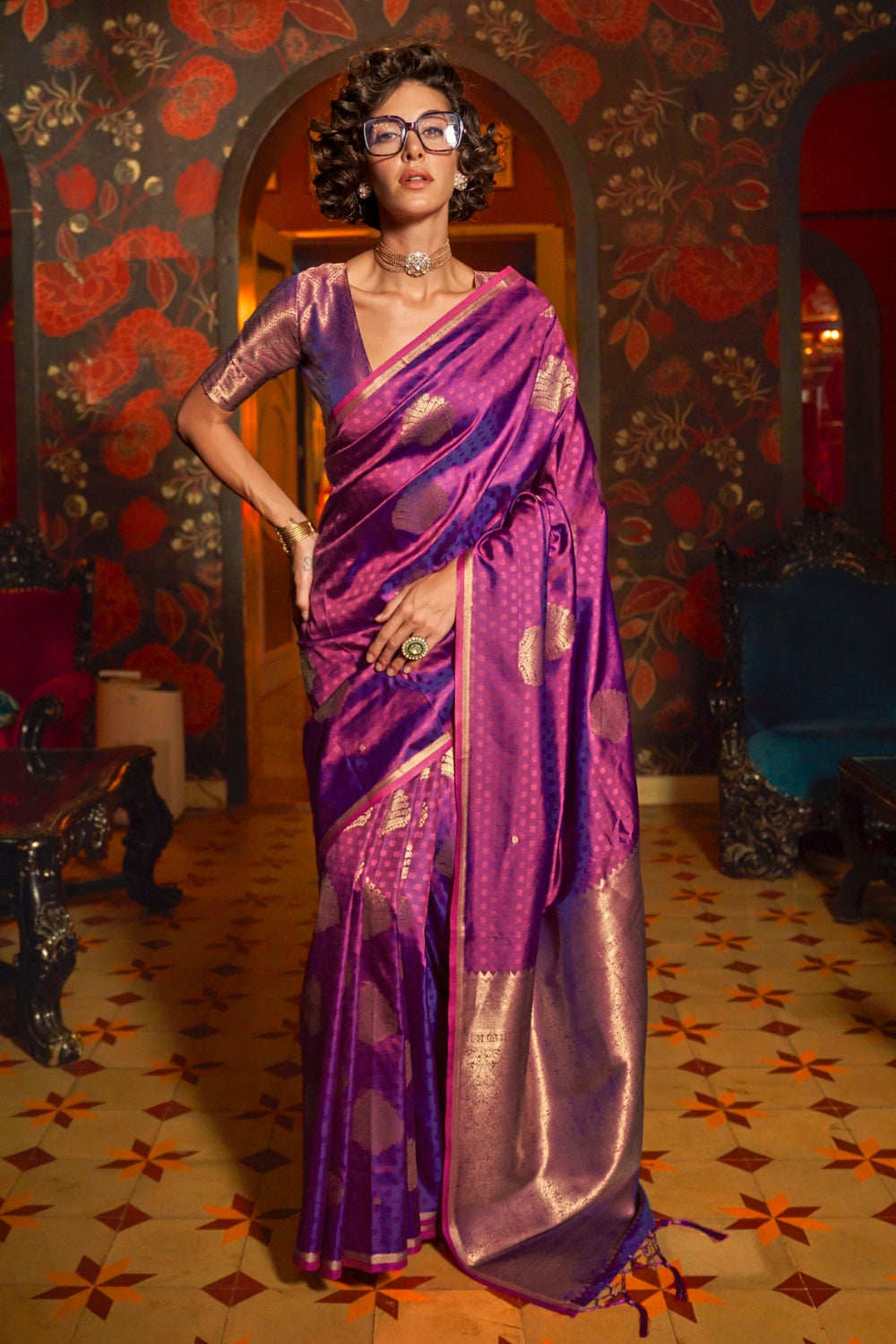 Purple Silk Saree