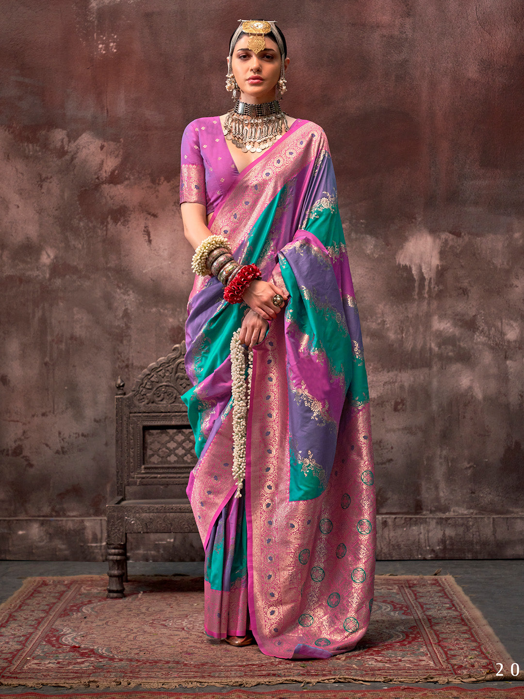 Multi Color Festive Wear Silk Saree