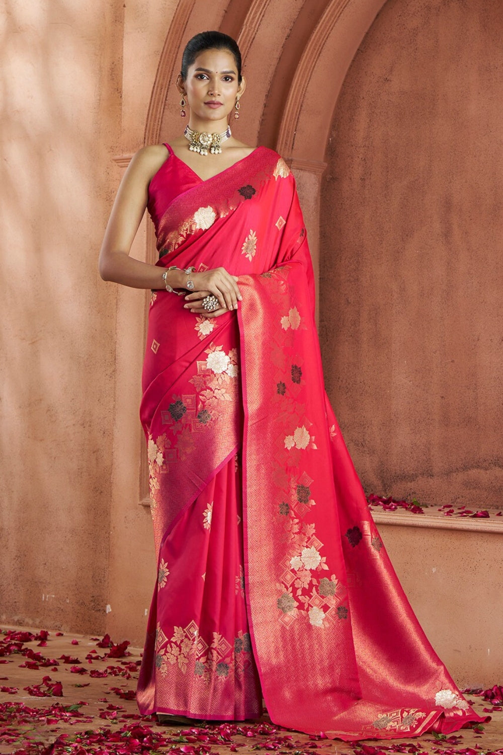 Red Banarasi Silk Saree