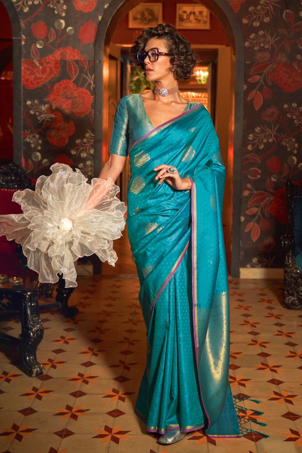 Light Blue Silk Saree