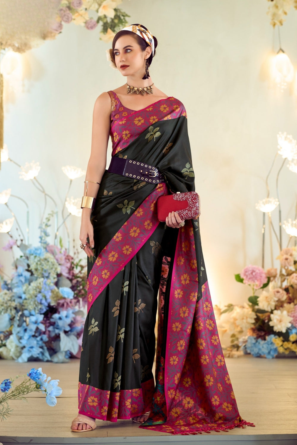 Black Soft Silk Saree