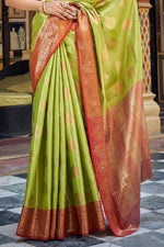 Pear Green Tissue Saree