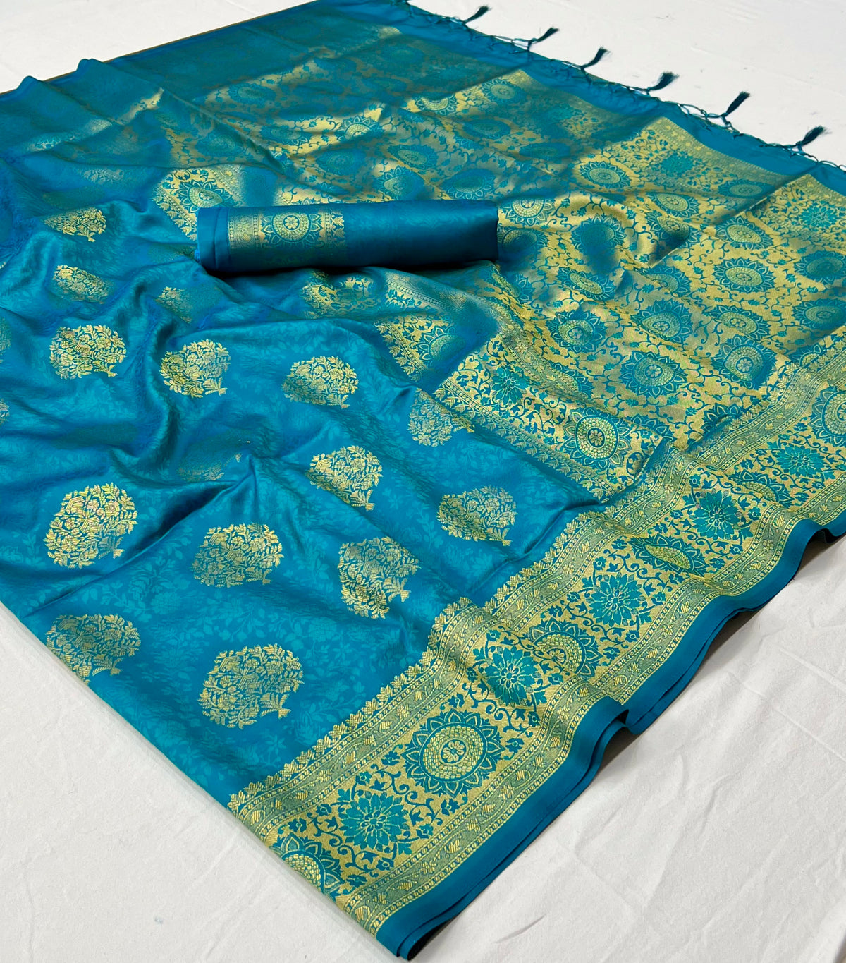 Azure Blue Kanjivaram Saree