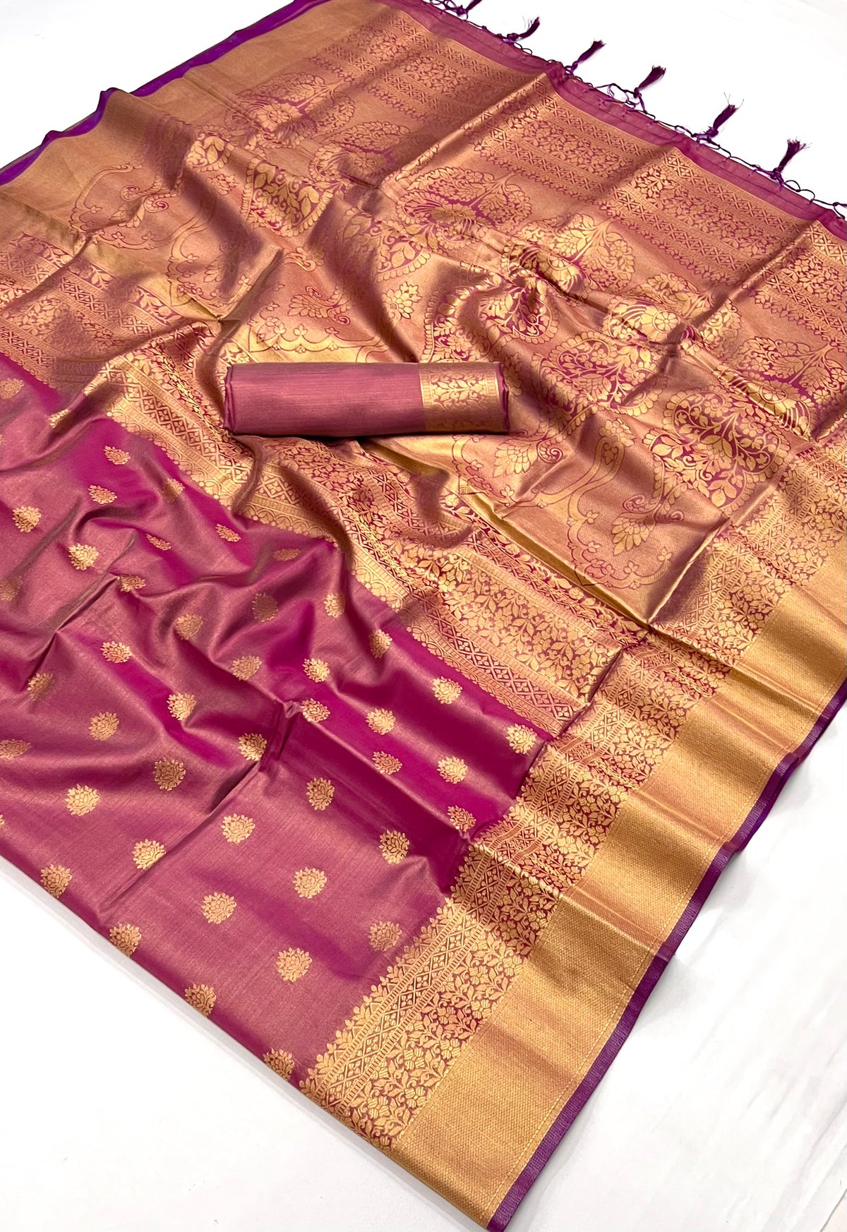 Phalsa Violet Banarasi Saree