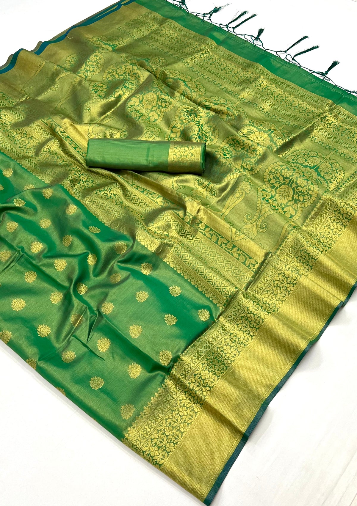 Kaveri Green Banarasi Saree