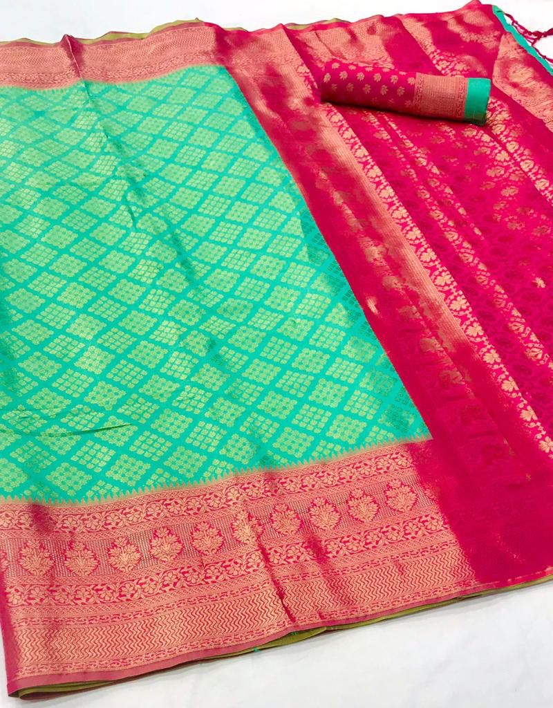 Alice Blue Kanjivaram Saree