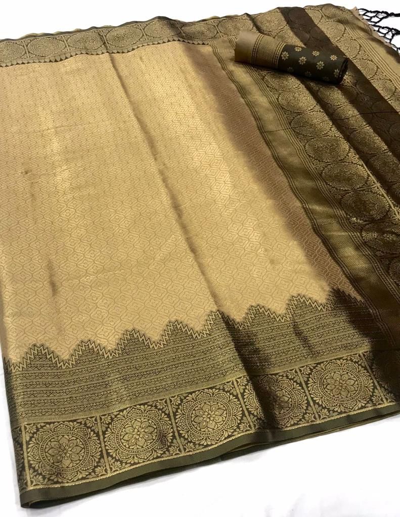 Peanut Brown Kanjivaram Saree