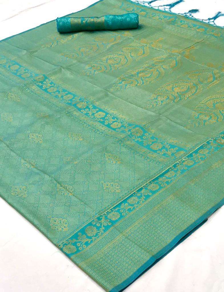 Artic Blue Kanjivaram Saree