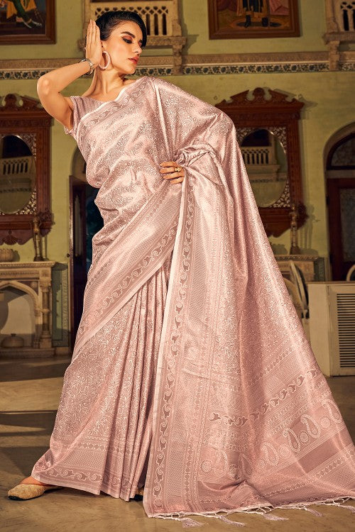 Rosy Brown Kanjivaram Saree