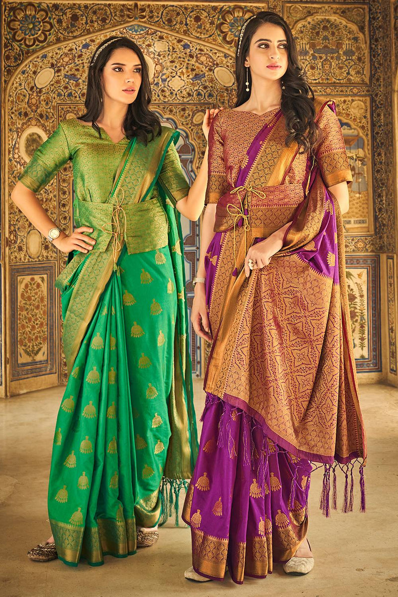 Jade Green Silk Saree