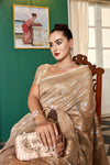 Tortilla Brown Cotton Saree