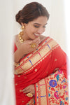 Scarlet Red Paithani Saree