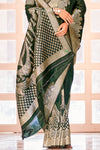 Dark Green Banarasi Saree