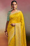 Canary Yellow Dola Silk Saree