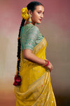 Canary Yellow Dola Silk Saree