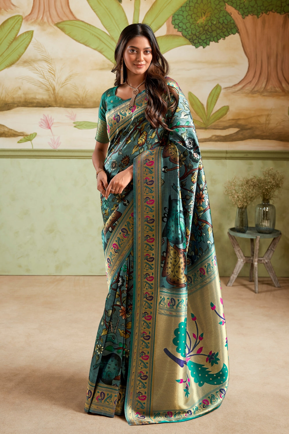 Multicolour Paithani Silk Saree