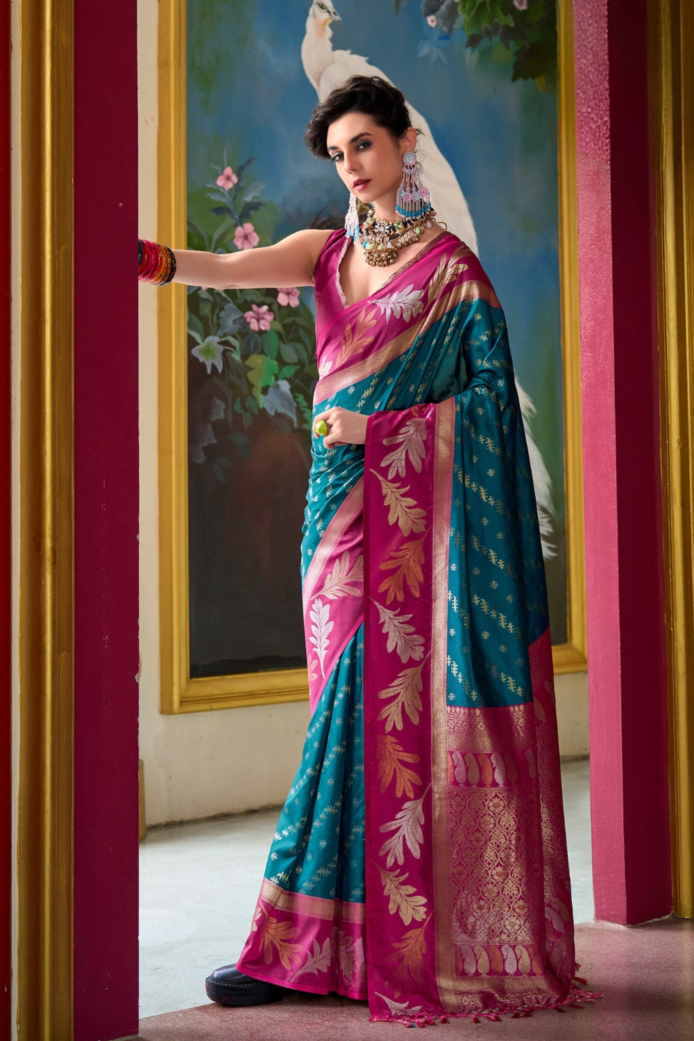 Denim Blue Banarasi Saree