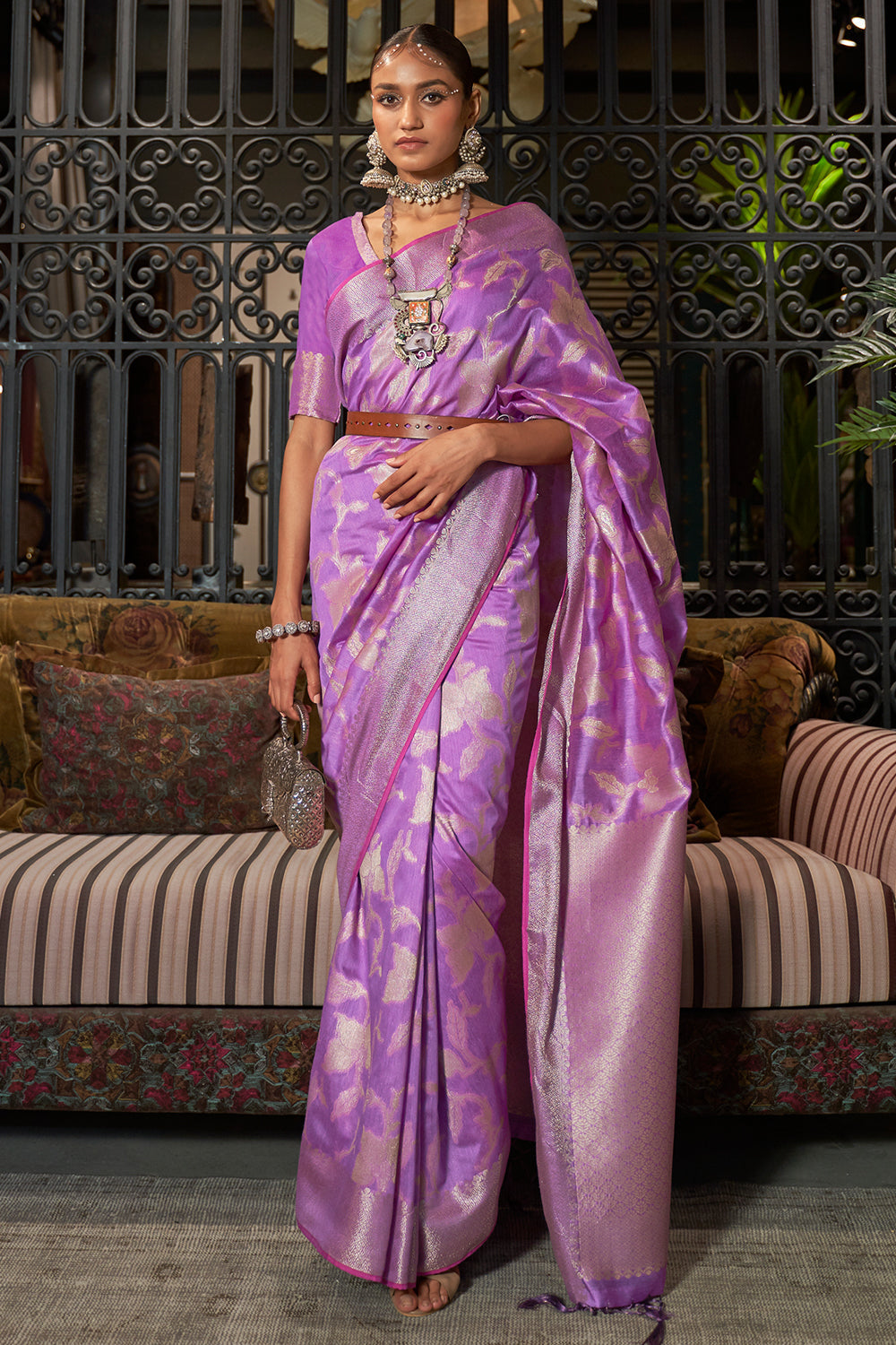 Mauve Purple Kanjivaram Saree