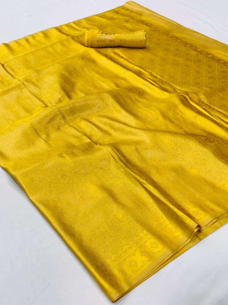 Honey Yellow Kanjivaram Saree