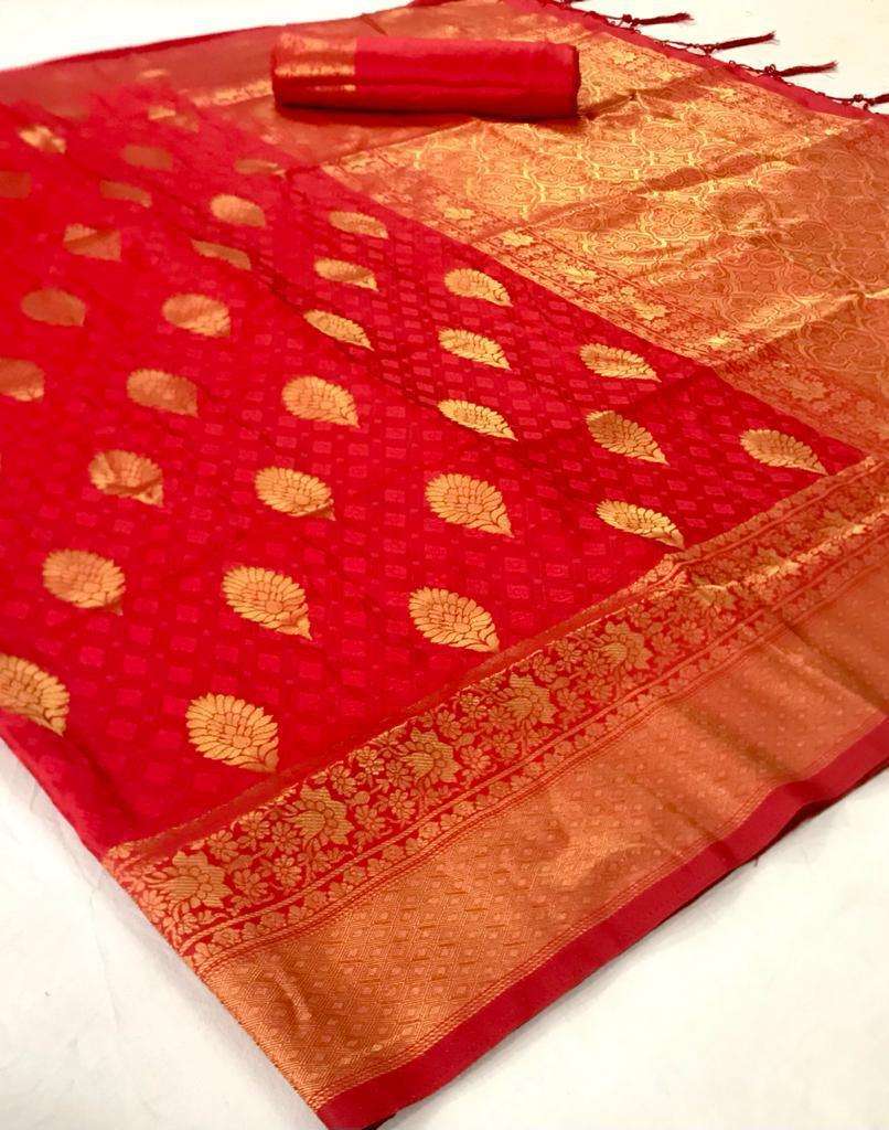 Ruby Red Banarasi Saree