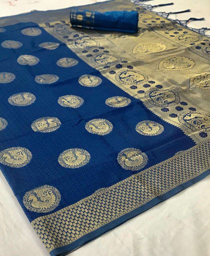 Yale Blue Banarasi Saree