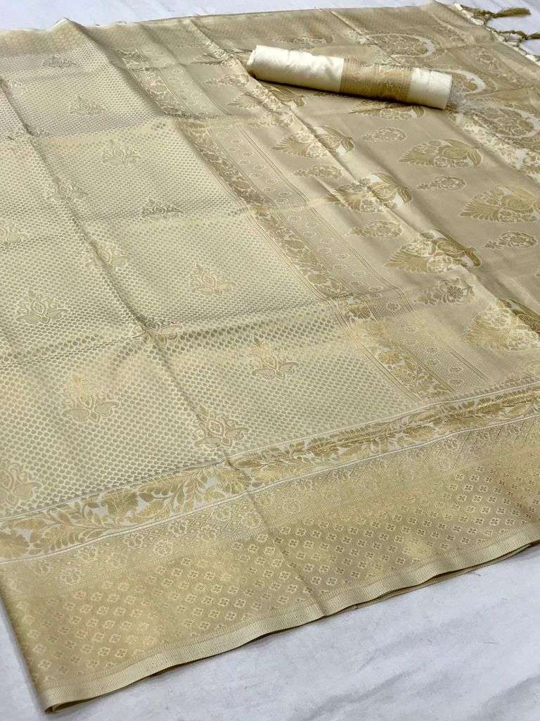 Parchment White Kanjivaram Saree