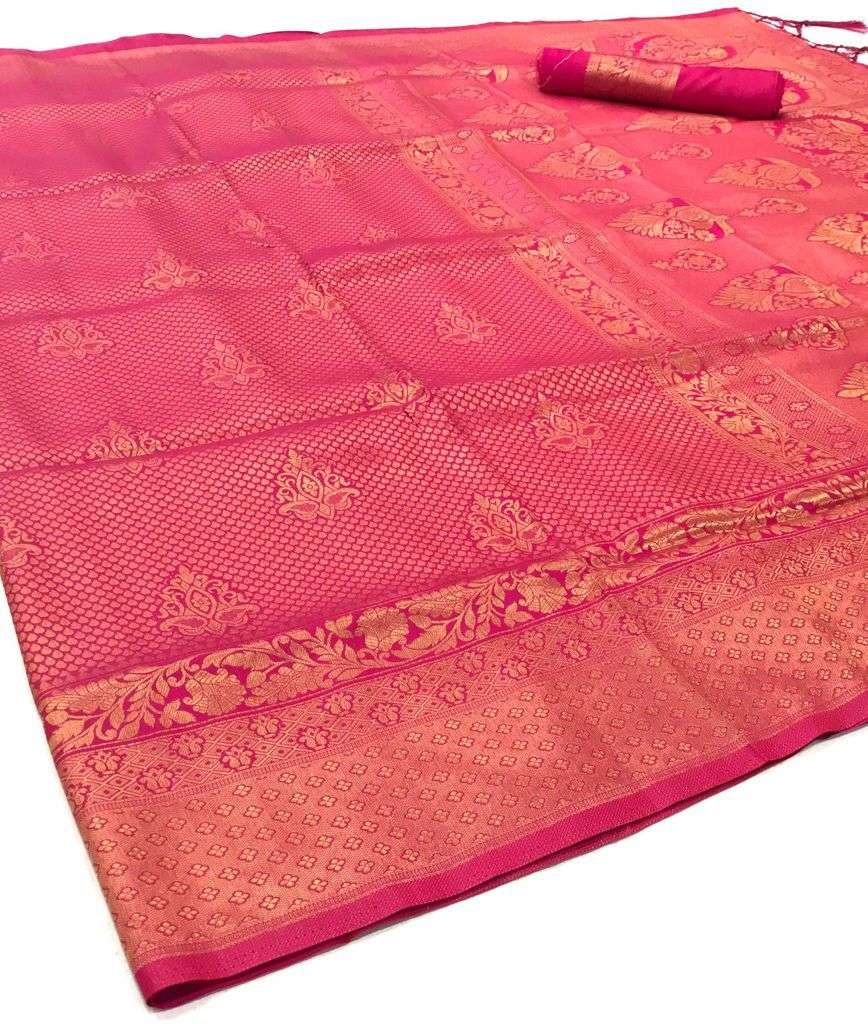 Hot Pink Kanjivaram Saree