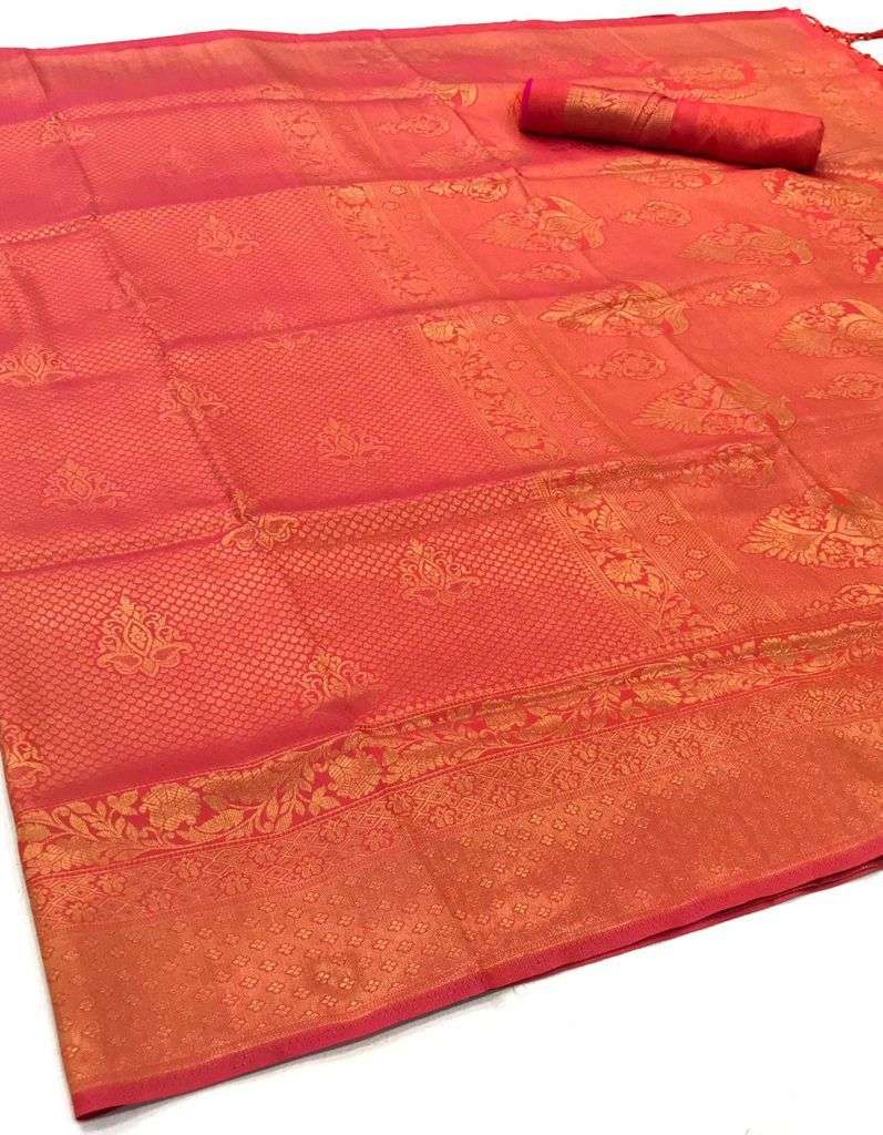 Raspberry Red Kanjivaram Saree