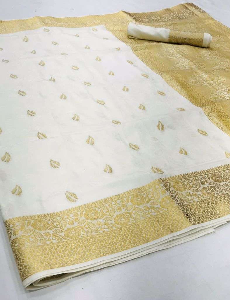 Frost White Kanjivaram Saree