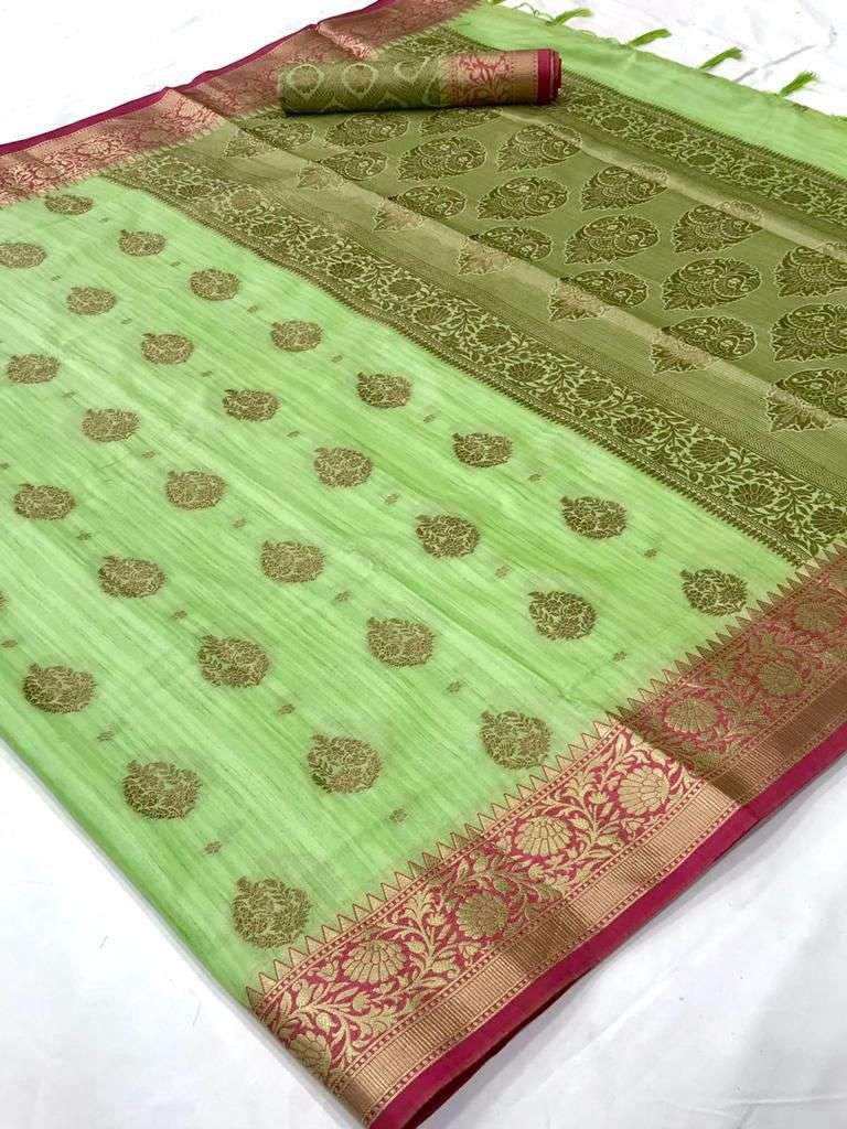 Pastel Green Cotton Saree