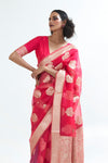 Ruby Red Organza Saree