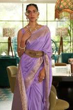 Wisteria Purple Tussar Silk Saree