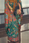 Greasy Green Pashmina Saree