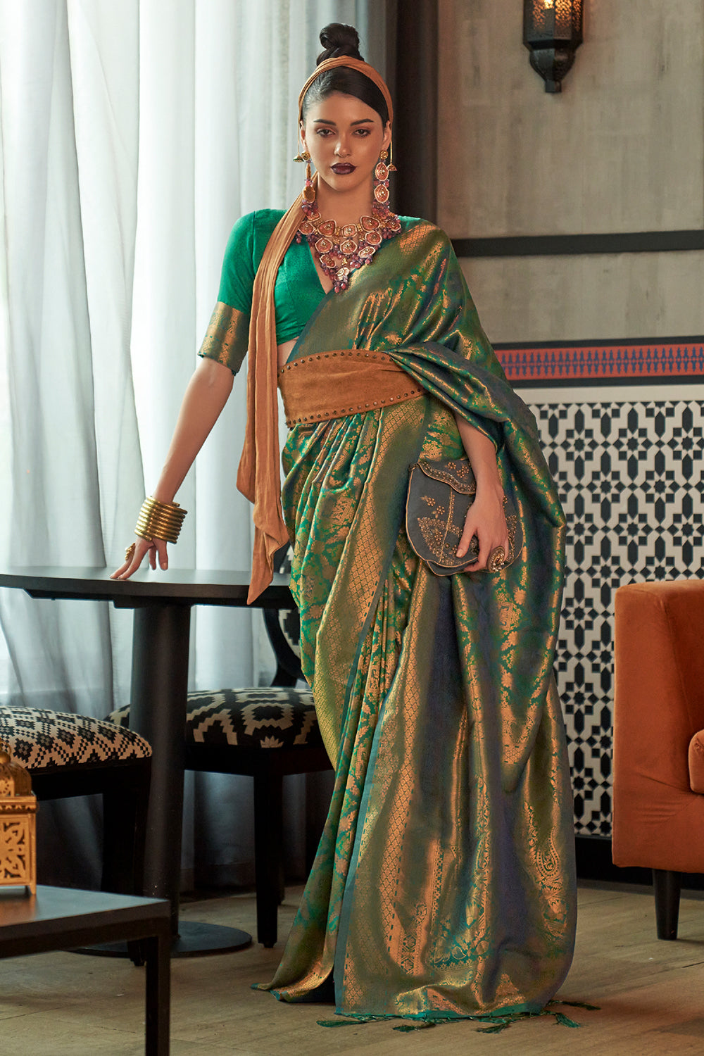 Sea Green Kanjivaram Saree