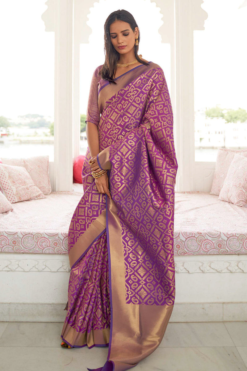 Royal Purple Kanjivaram Saree