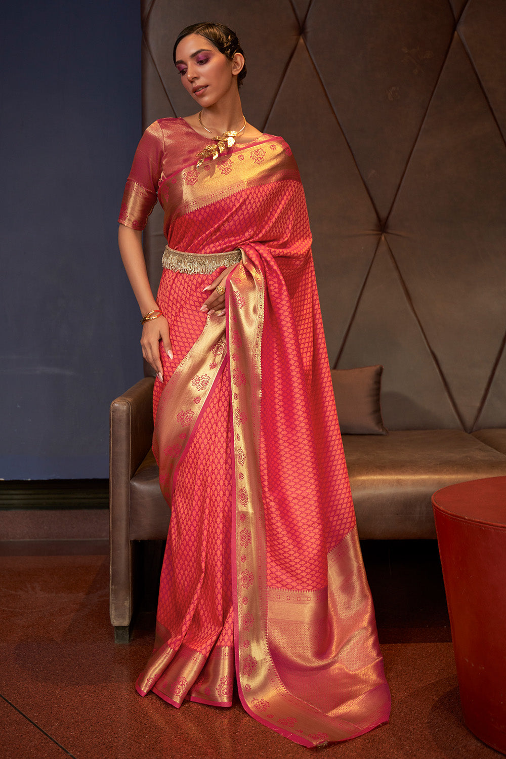 Desire Red Kanjivaram Saree