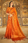 Tangerine Orange Silk Saree