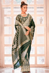 Dark Green Banarasi Saree